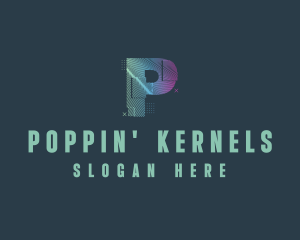 Modern Glitch Letter P logo design