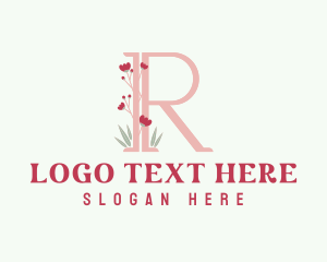 Letter R Garden Blossom Logo