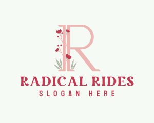 Letter R Garden Blossom logo design