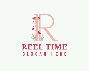 Letter R Garden Blossom logo design