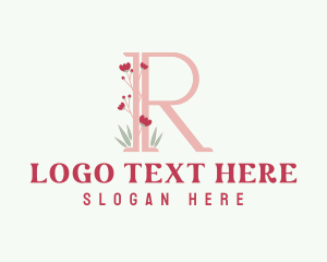 Letter R Garden Blossom logo