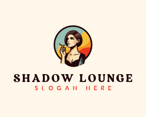 Retro Woman Smoke logo