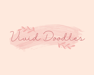 Floral Feminine Brush logo design