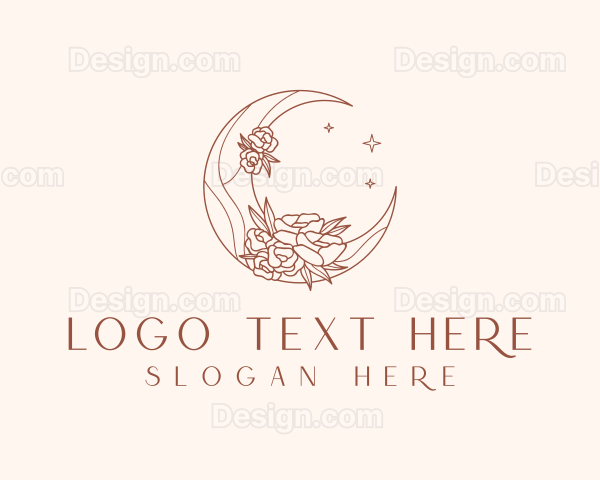 Crescent Moon Flower Logo