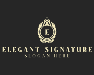 Luxury Crown Wreath  logo design