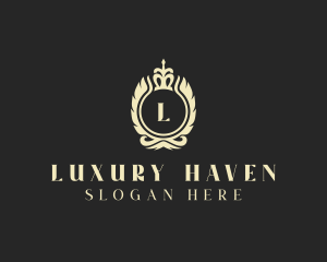 Luxury Crown Wreath  logo design