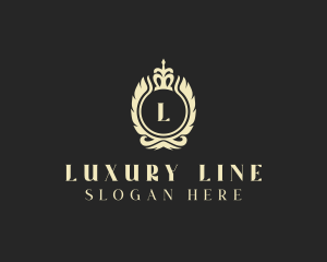 Luxury Crown Wreath  logo design