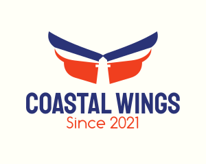 Winged Lighthouse Tower logo design