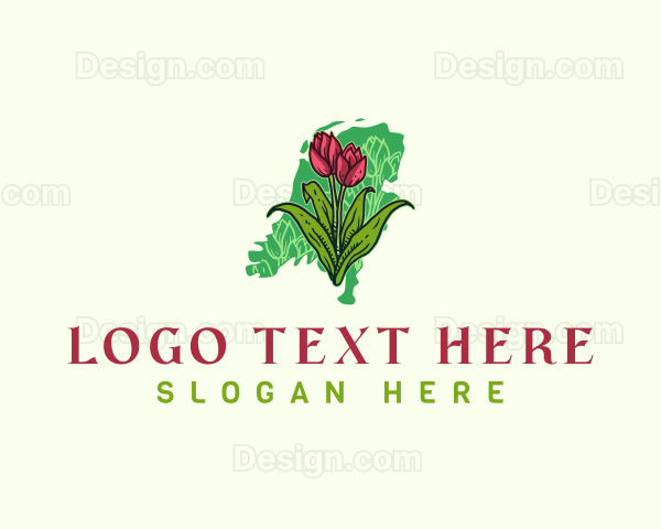 Netherland Flower Tulip Logo