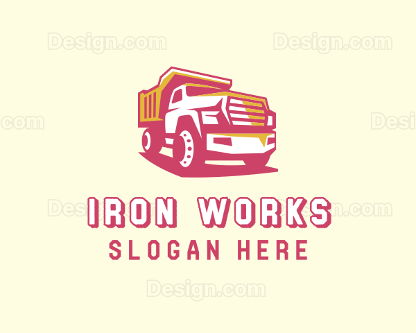 Dump Truck Construction Trucking Logo