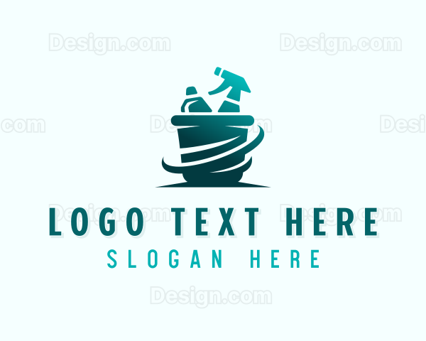 Cleaning Bucket Spray Bottle Logo