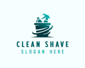 Cleaning Bucket Spray Bottle logo design