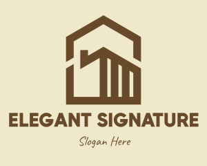 Elegant Brown Real Estate Property logo design