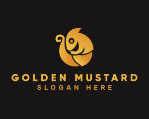 Golden Chameleon Animal logo design