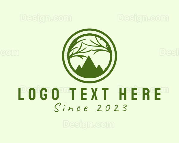 Tree Mountain Silhouette Logo