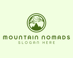 Tree Mountain Silhouette  logo design