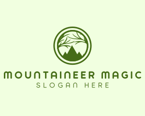 Tree Mountain Silhouette  logo design