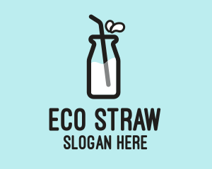 Milk Bottle Straw  logo