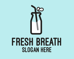 Milk Bottle Straw  logo design