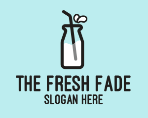 Milk Bottle Straw  logo design