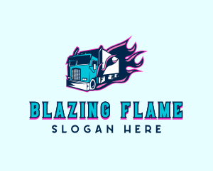 Flaming Truck Vehicle logo design