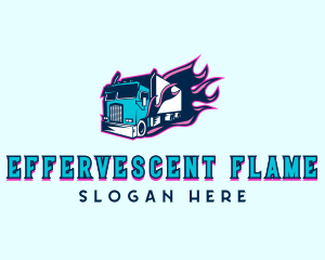 Flaming Truck Vehicle logo design