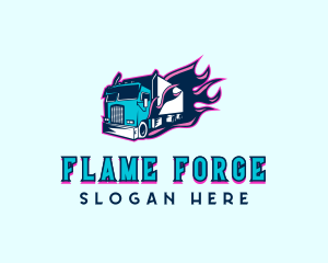 Flaming Truck Vehicle logo design