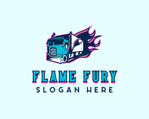 Flaming Truck Vehicle logo design