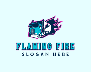 Flaming Truck Vehicle logo design