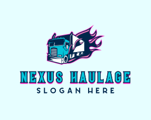 Flaming Truck Vehicle logo design