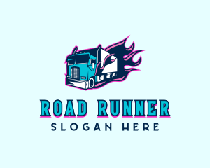 Flaming Truck Vehicle logo design