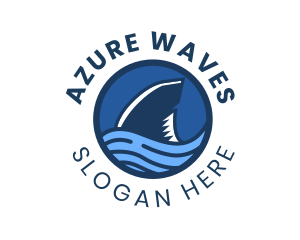 Shark Fin Wave Badge logo design