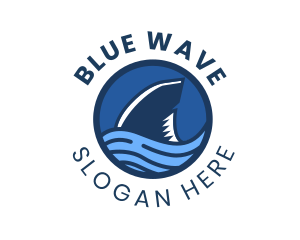 Shark Fin Wave Badge logo design