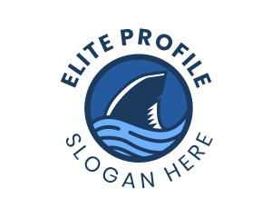 Shark Fin Wave Badge logo design