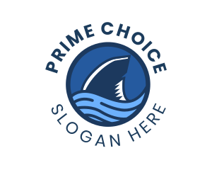 Shark Fin Wave Badge logo design