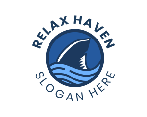Shark Fin Wave Badge logo