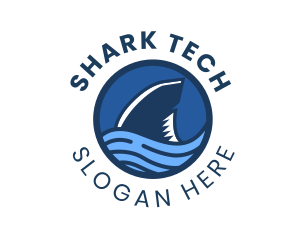 Shark Fin Wave Badge logo