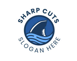 Shark Fin Wave Badge logo design