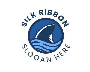 Shark Fin Wave Badge logo design