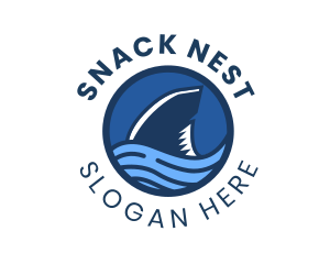 Shark Fin Wave Badge logo design