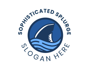 Shark Fin Wave Badge logo design