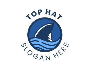 Shark Fin Wave Badge logo design