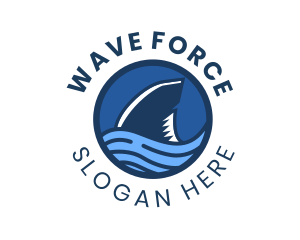 Shark Fin Wave Badge logo design