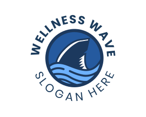 Shark Fin Wave Badge logo design