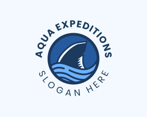 Shark Fin Wave Badge logo