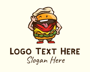 Playful Burger Cartoon logo