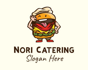 Playful Burger Cartoon logo design