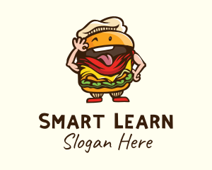 Playful Burger Cartoon logo