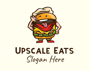 Playful Burger Cartoon logo design