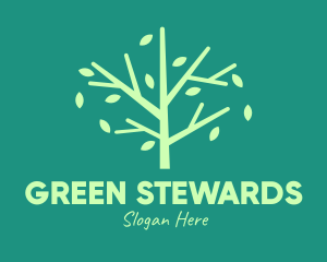 Green Environmental Tree logo design